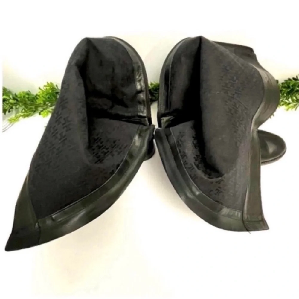 Tory Burch Claremont Black Quilted Leather Riding Boots Size 8